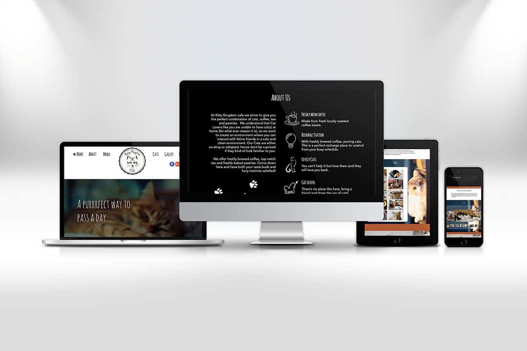 Cat Cafe design of a website