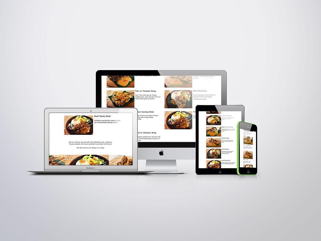 View of fast food restaurant on devices